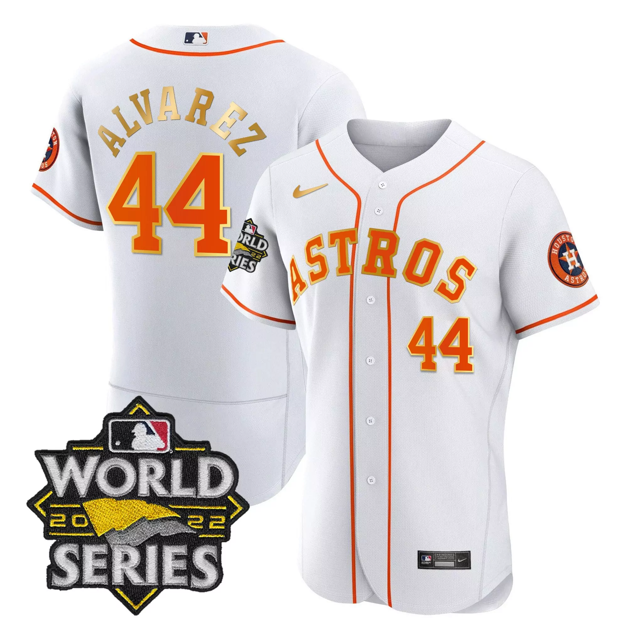 yordan alvarez 44 houston astros 2022 men s all stitched vapor jersey world series edition white 8