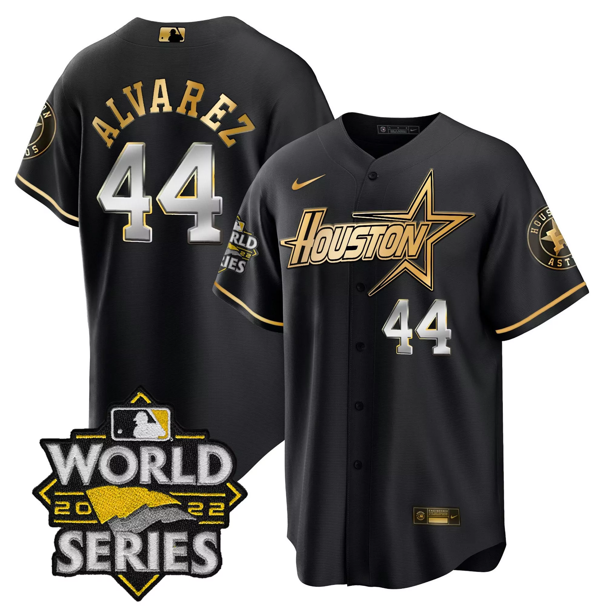 yordan alvarez 44 houston astros 2022 men s black world series all stitched vapor jersey 1
