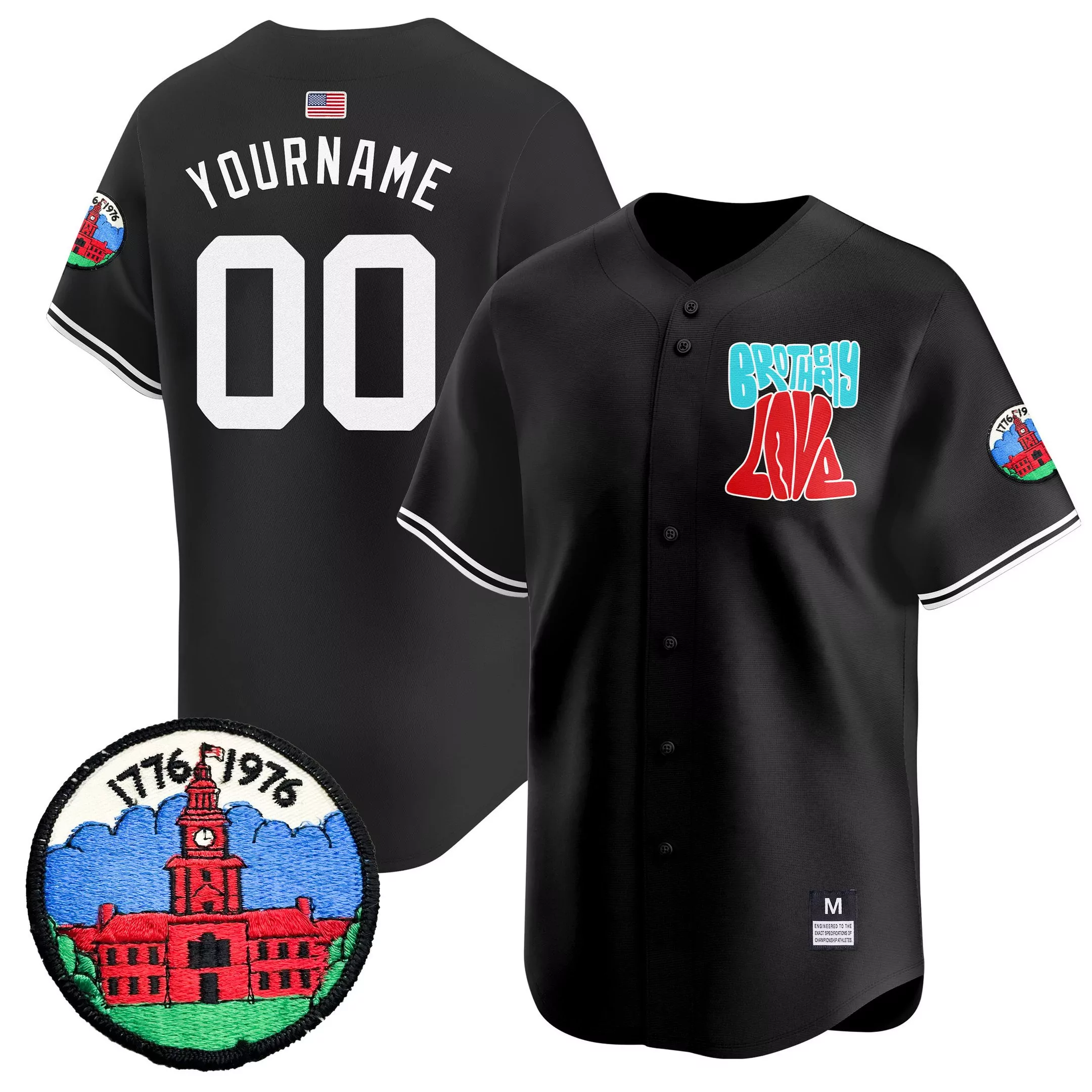 yourname 00 brotherly love 1976 men s all stitched vapor jersey blue