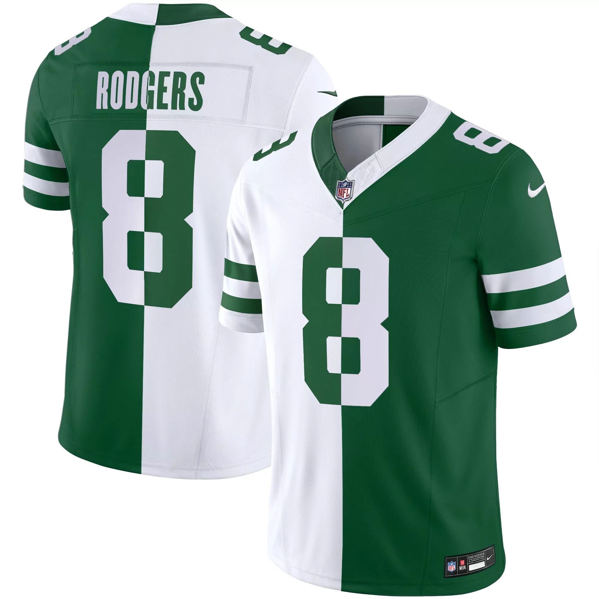 aaron rodgers 8 new york jets 2023 men s all stitched vapor jersey green white