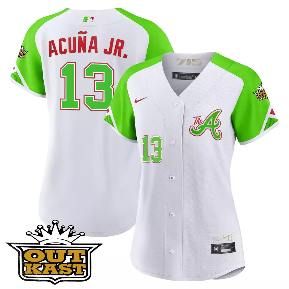 acua jr 13 atlanta braves 2023 women s all stitched vapor jersey blue usa design