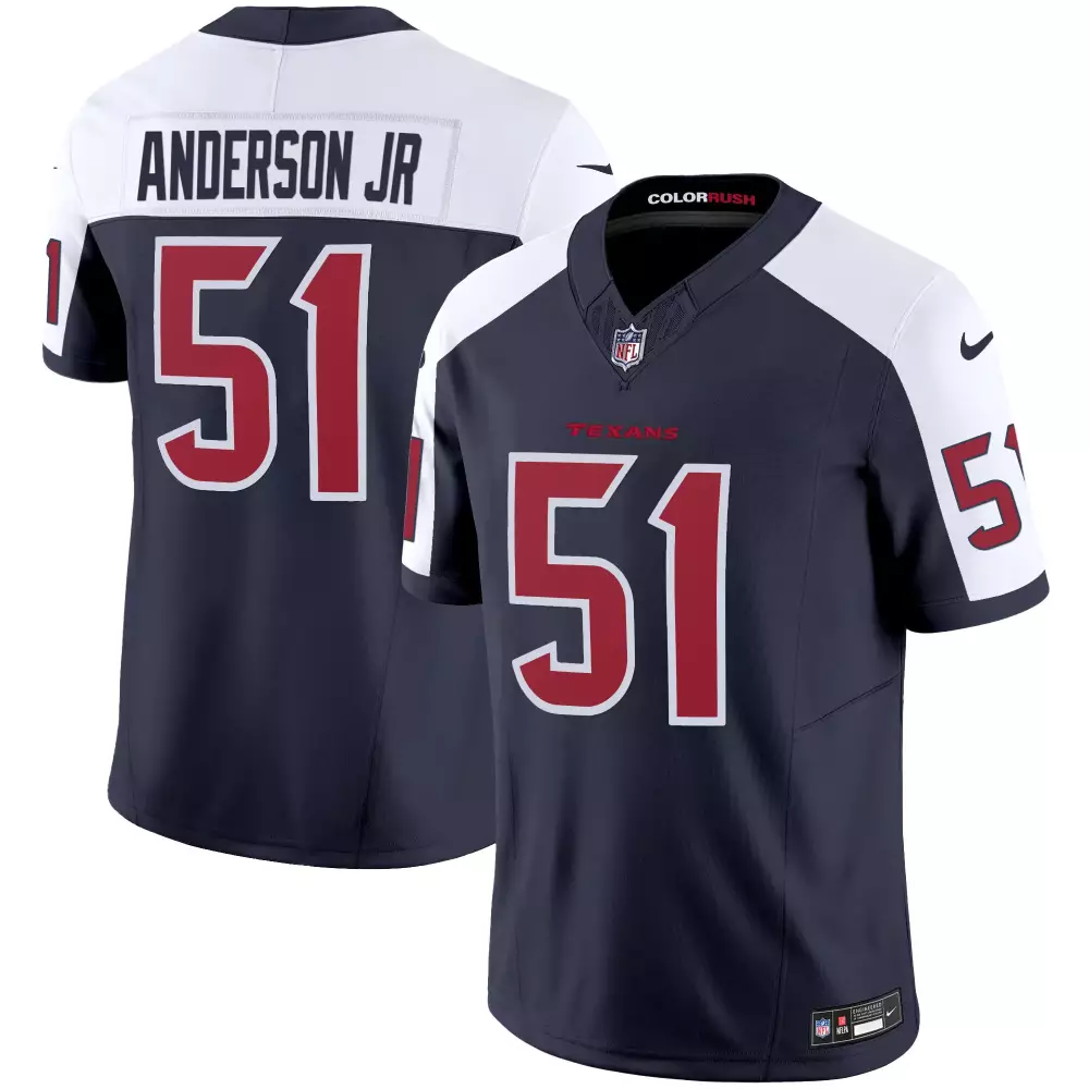 Anderson Jr. 51 Houston Texans White Stitched Jersey | 2023 AFC South Champions | Limited Edition Fan Gear for Men, Women & Youth