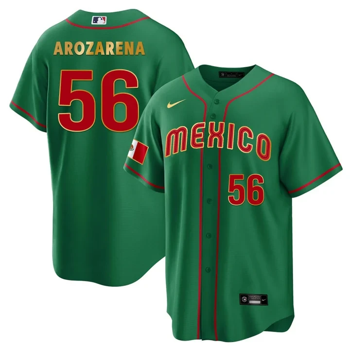arozarena 56 mexico 2023 men s all stitched vapor jersey black green edition