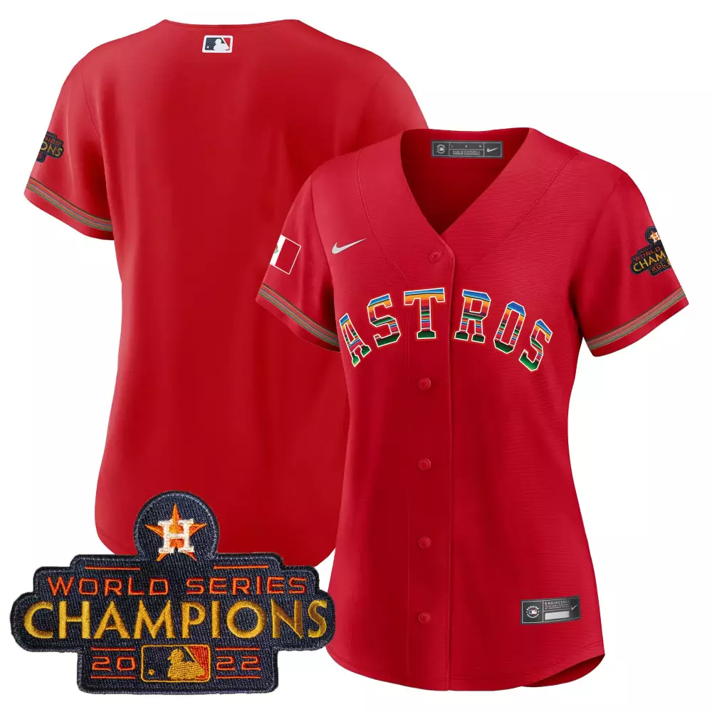 Astros Women's 2022 World Series Champions Red Stitched Vapor Jersey | For Women & Youth