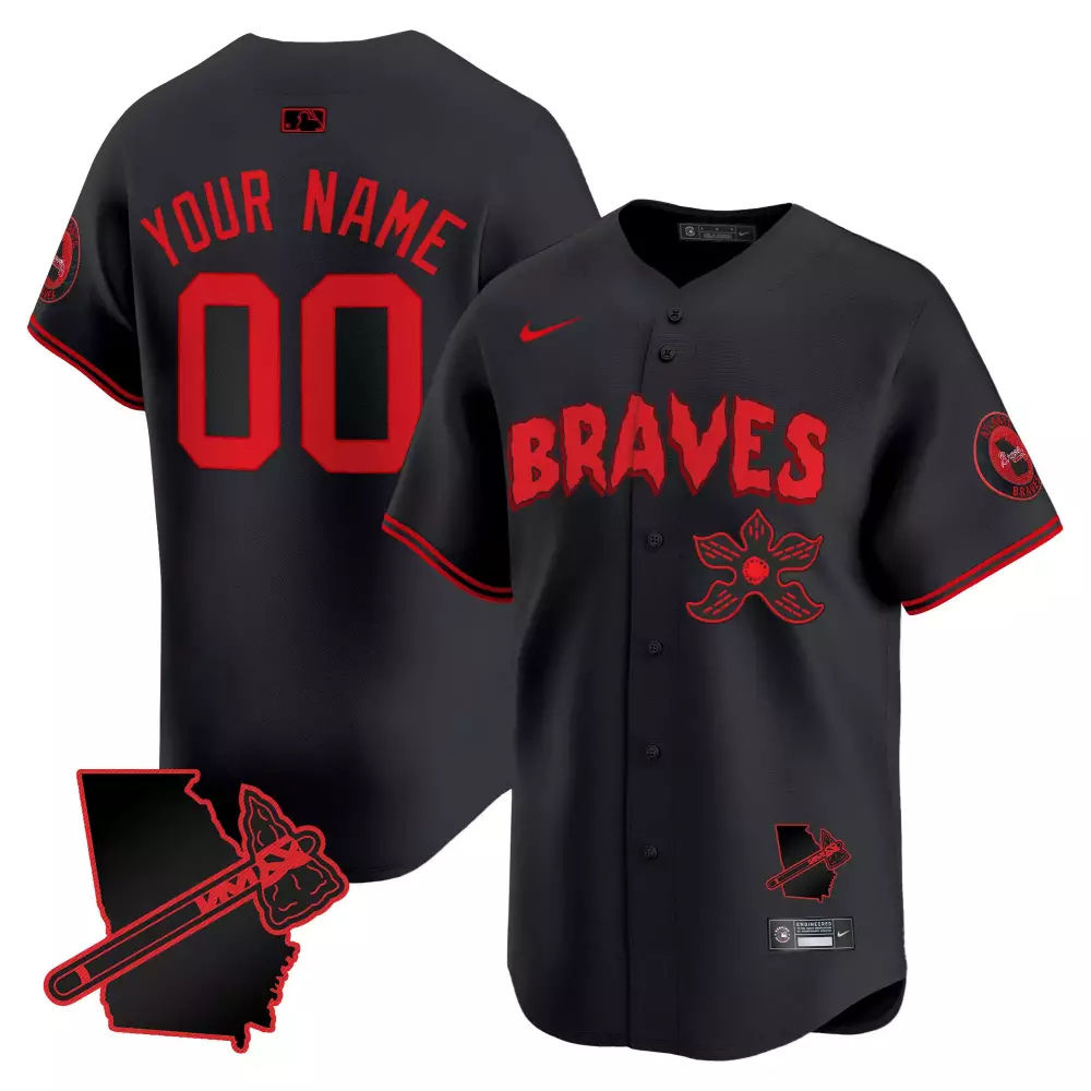 atlanta braves custom 00 black all stitched vapor jersey 2023 men s 50th anniversary edition