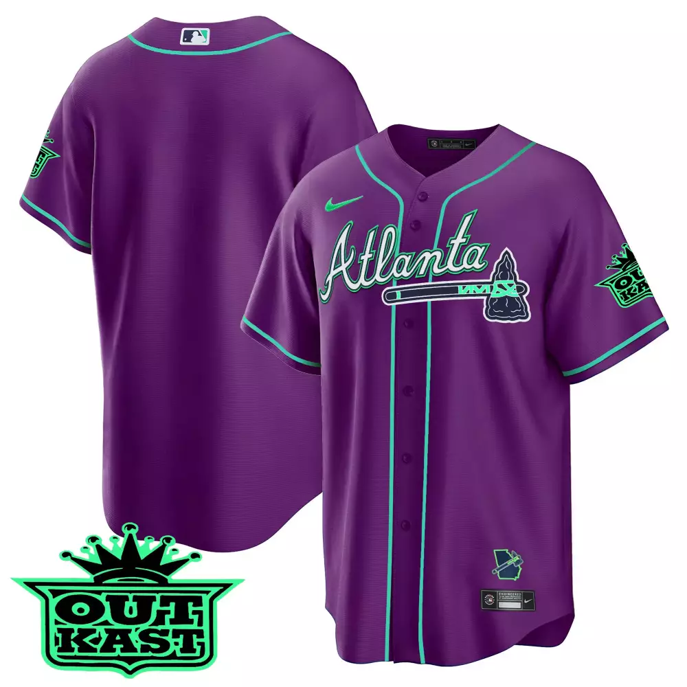 Atlanta Outkast Custom Jersey | Colorful Design White Baseball Shirt | Fan Gear for Men, Women & Youth