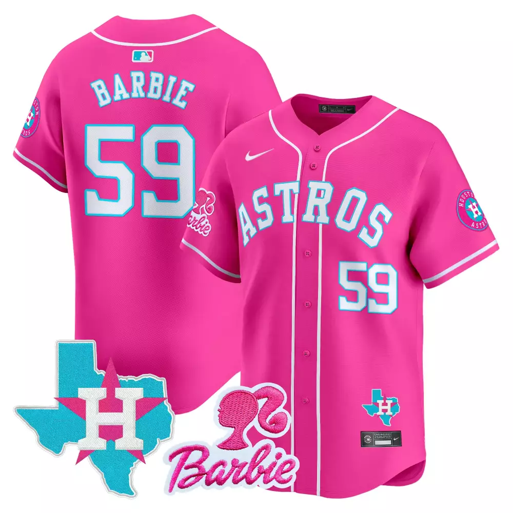 Houston Astros 2023 Barbie 59 Pink Edition Jersey | Stitched Vapor Fan Gear for Women | For Men, Women & Youth