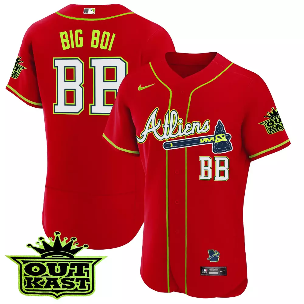 Big Boi BB Atlanta 2023 Stitched Vapor Jersey | Red | Outkast Edition Fan Gear for Men, Women & Youth