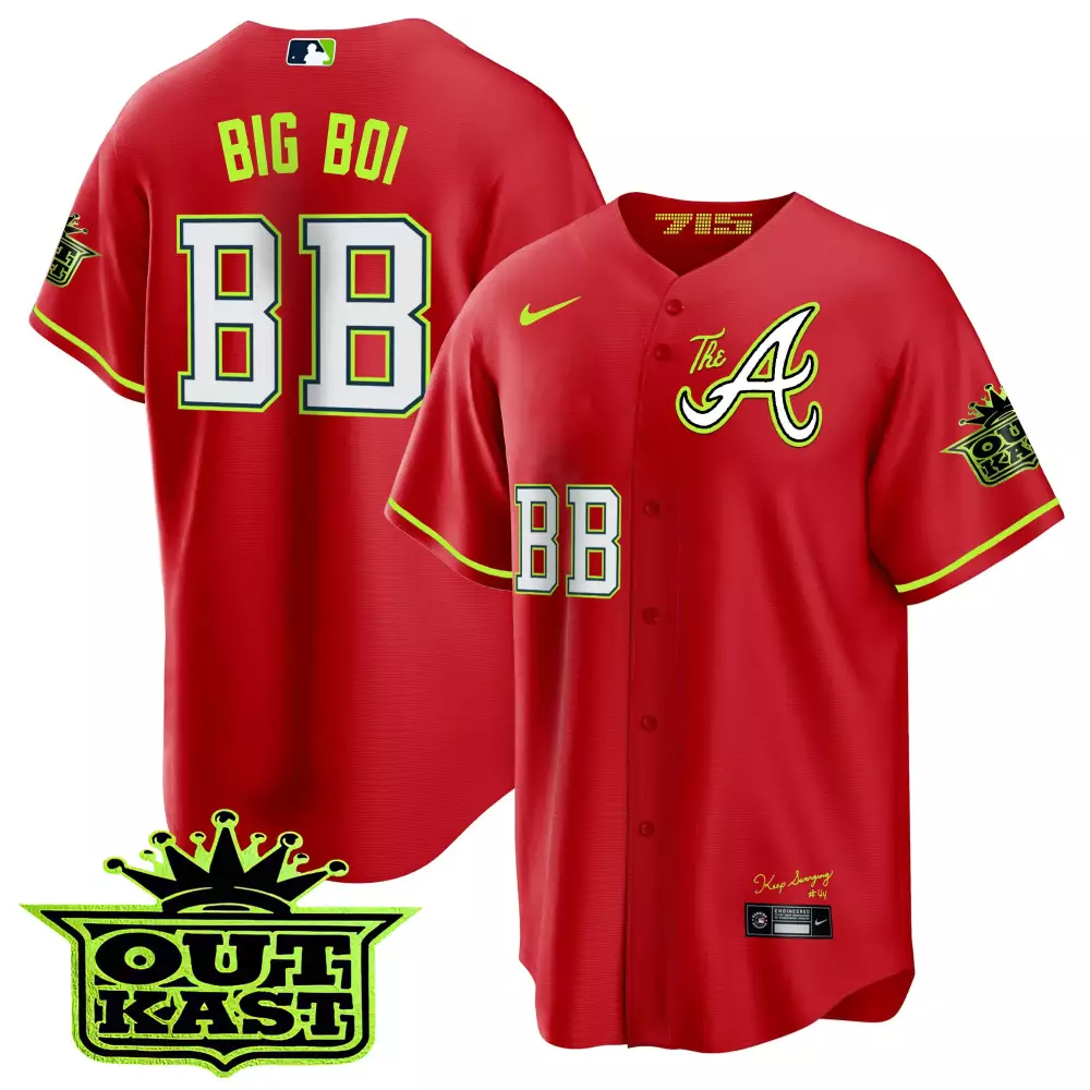 big boi bb atlanta braves 2023 men s all stitched vapor jersey red outkast edition 2