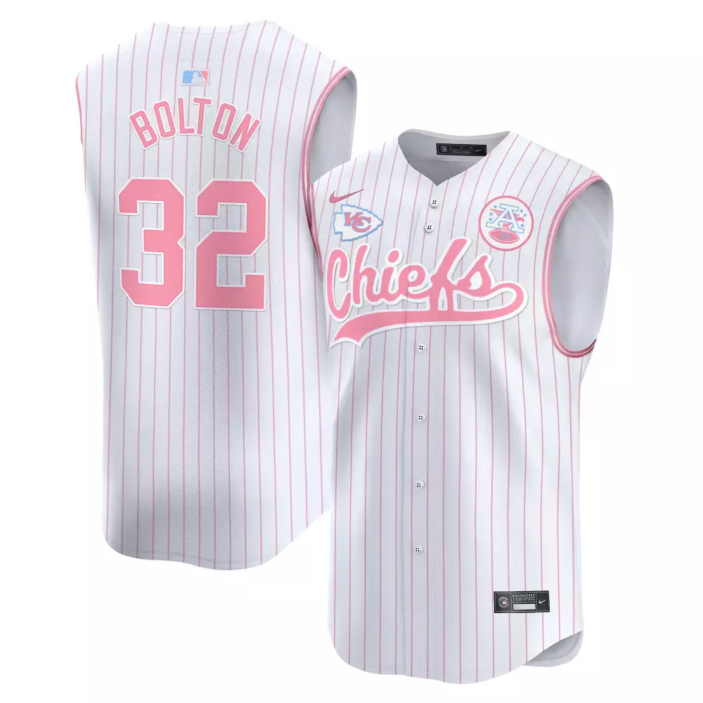 Bolton 32 Kansas City Chiefs 2023 Men's Vapor Jersey | All Stitched Pink Edition | For Men, Women & Youth