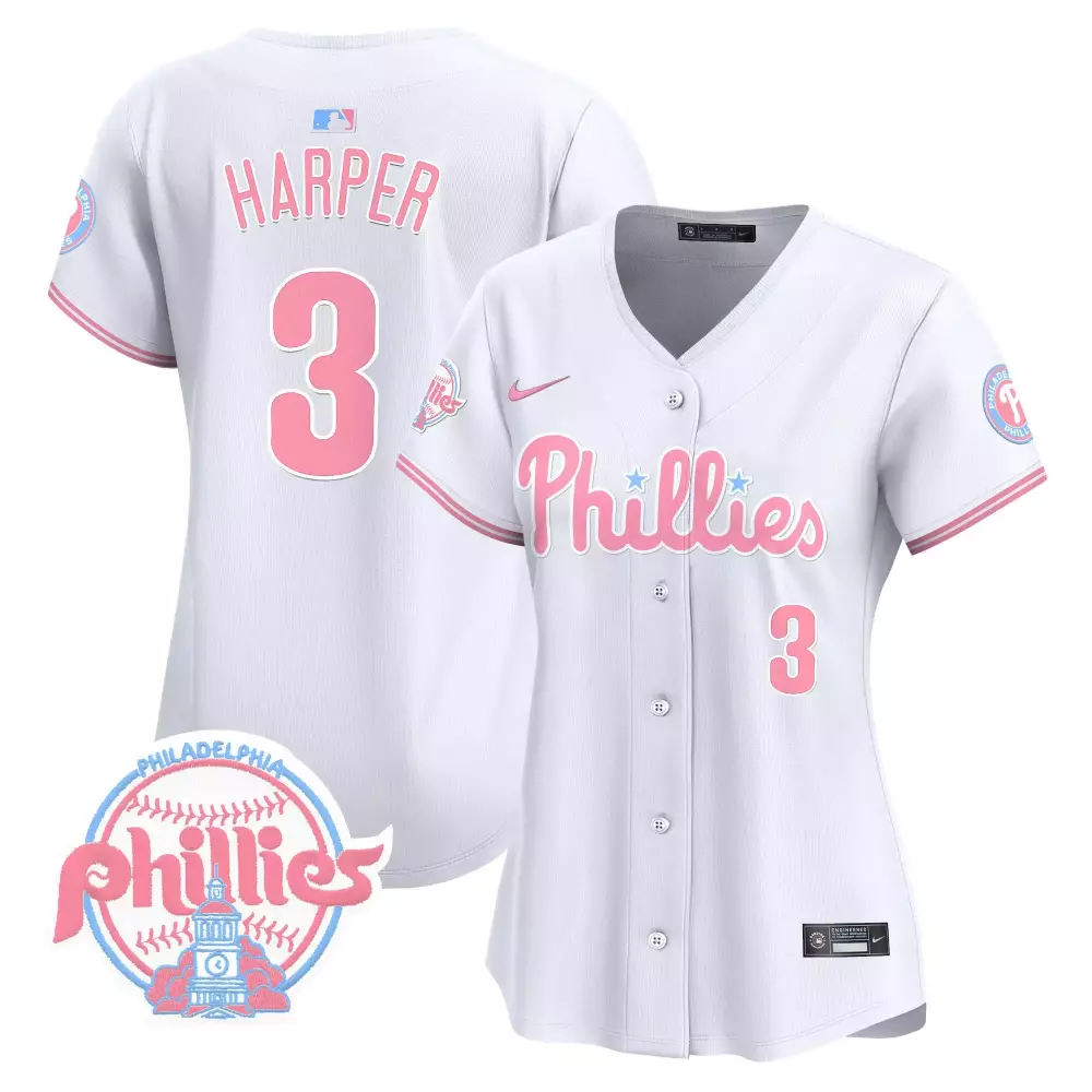 Bryce Harper 3 Philadelphia Phillies 2023 Stitched Vapor Jersey | White, Red & Blue | Limited Edition Fan Gear | For Men, Women & Youth