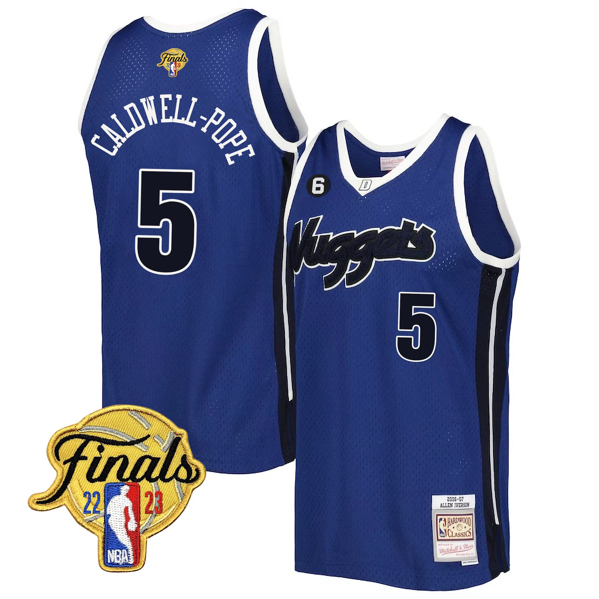 caldwell pope 5 denver nuggets 2023 men s finals all stitched vapor jersey blue 1