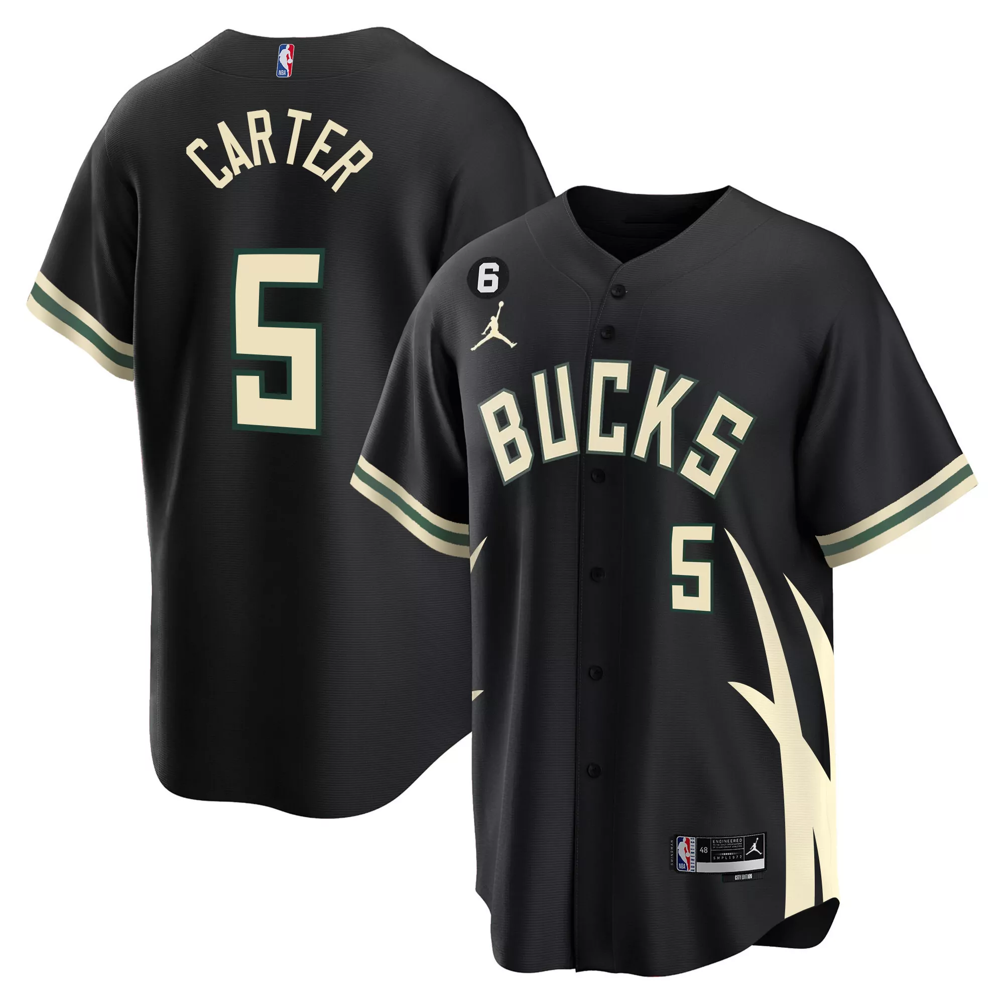 bobby portis jr 9 milwaukee bucks black stitched jersey men s name patch 2023