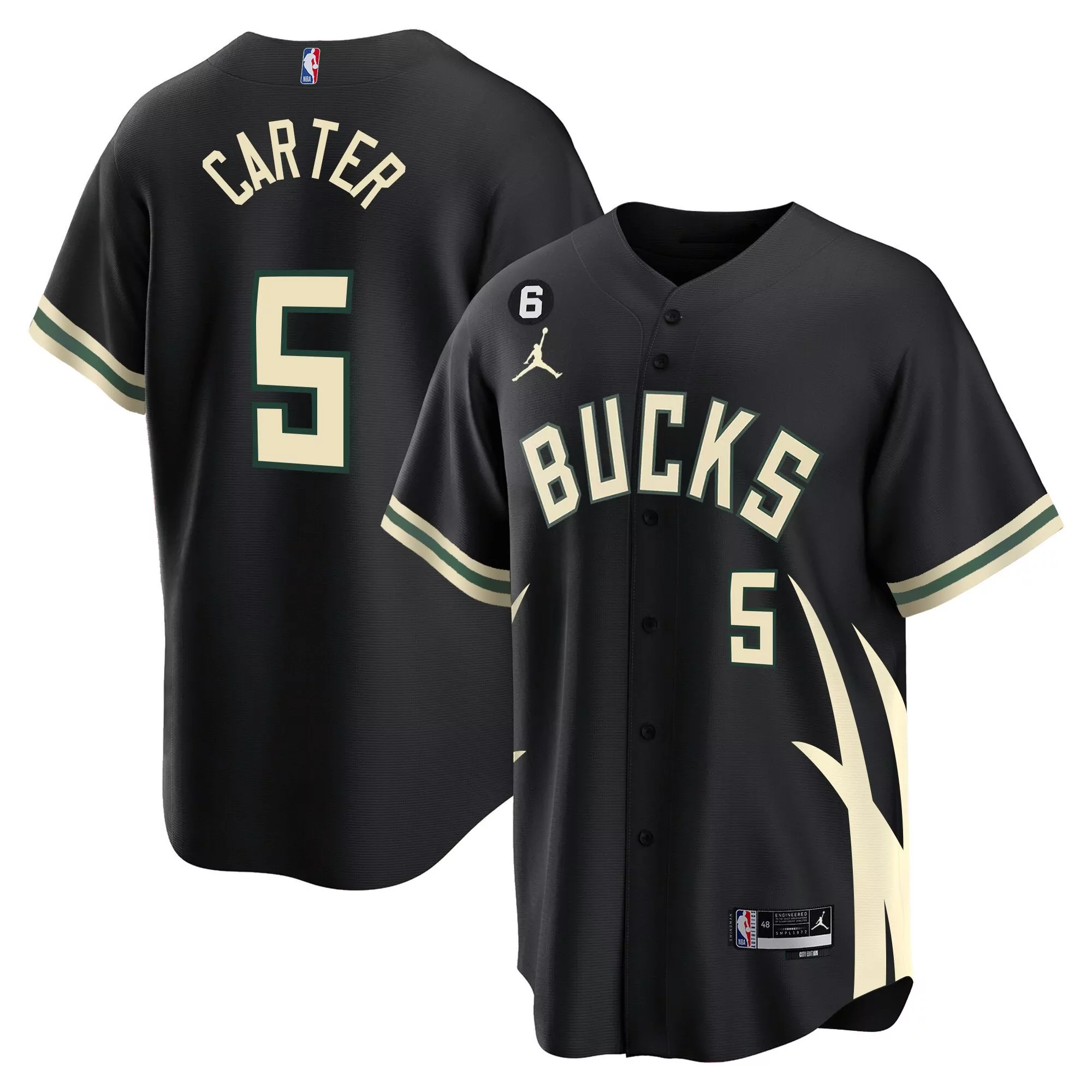 bobby portis jr 9 milwaukee bucks black stitched jersey men s name patch 2023