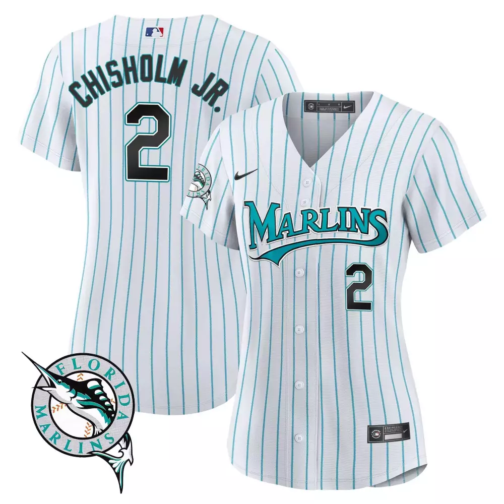 chisholm jr 2 florida marlins 2023 men s all stitched vapor jersey white teal 1