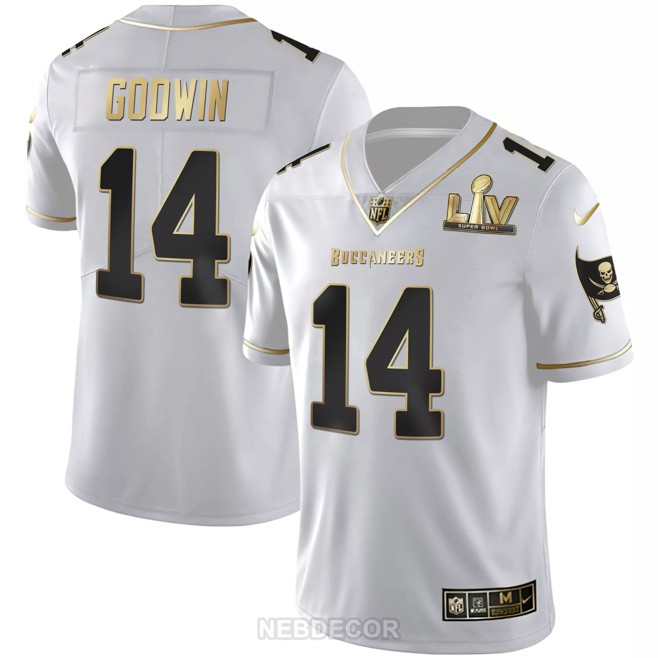 chris godwin 14 tampa bay buccaneers 2023 men s all stitched vapor jersey white super bowl edition