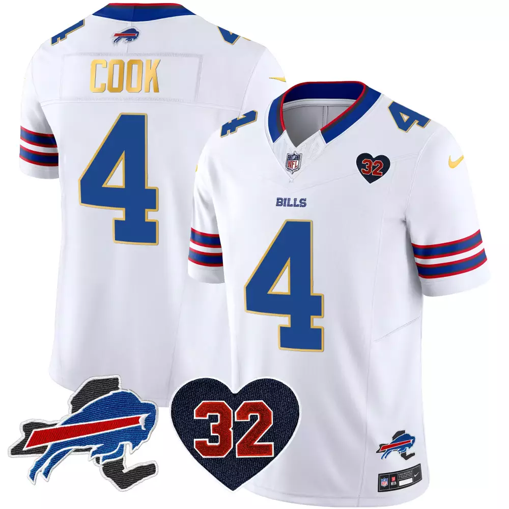 Cook 4 Buffalo Bills 2023 White Vapor Jersey | Bills Mafia Edition | Stitched Fan Gear | For Men, Women & Youth