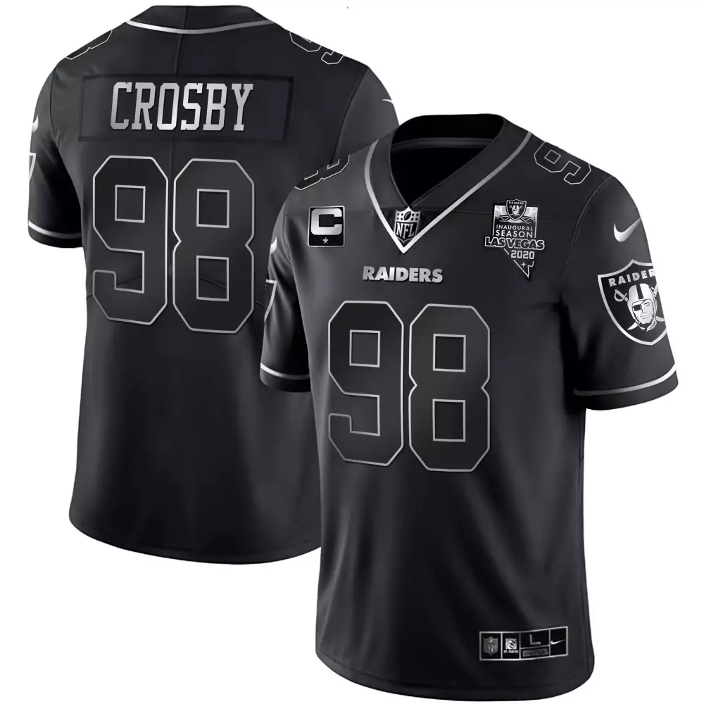 Crosby 98 Las Vegas Raiders Men's All Stitched Vapor Jersey | Black Inaugural Season Edition 2020 | Fan Gear for All | For Men, Women & Youth