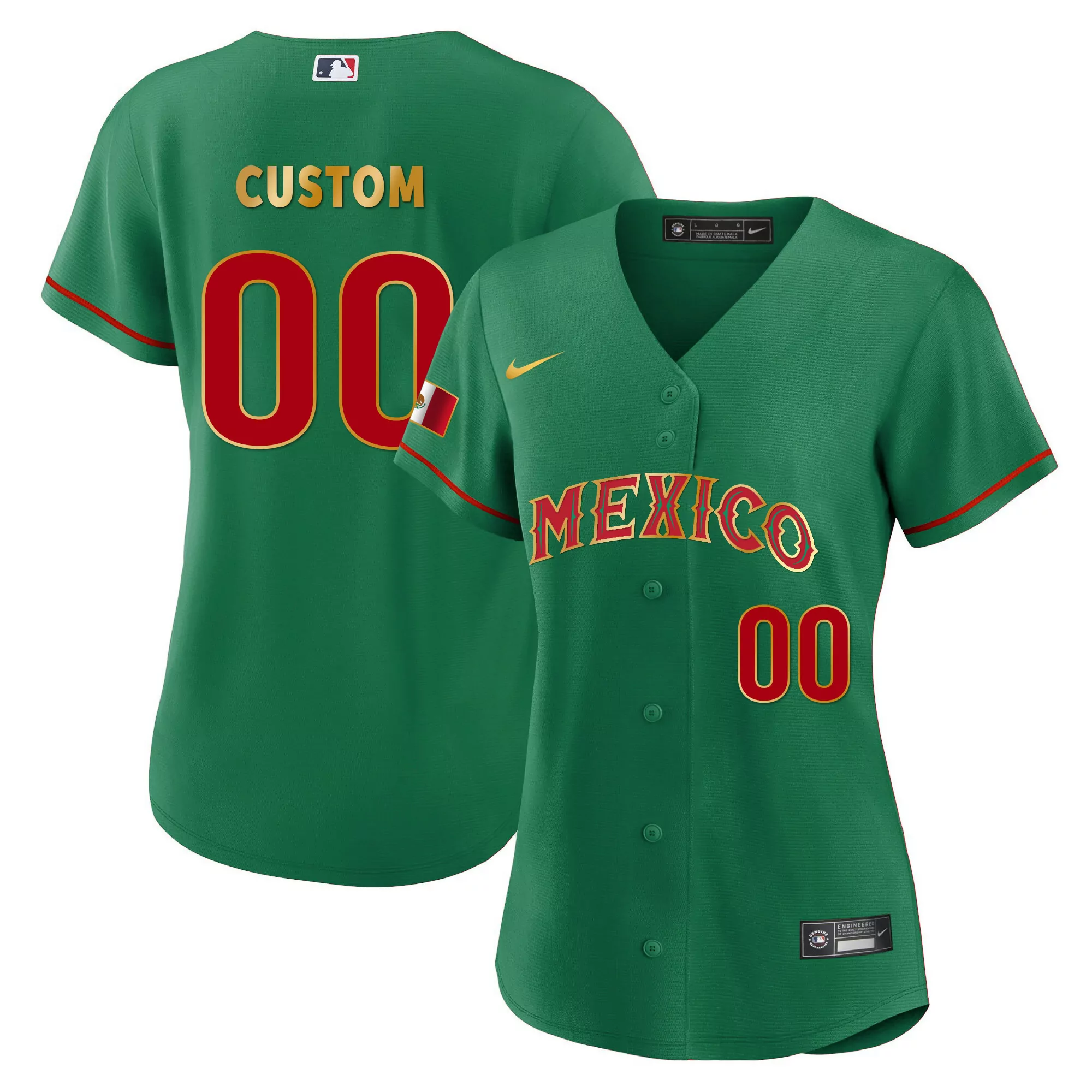 custom 00 mexico 2023 women s all stitched vapor jersey white red