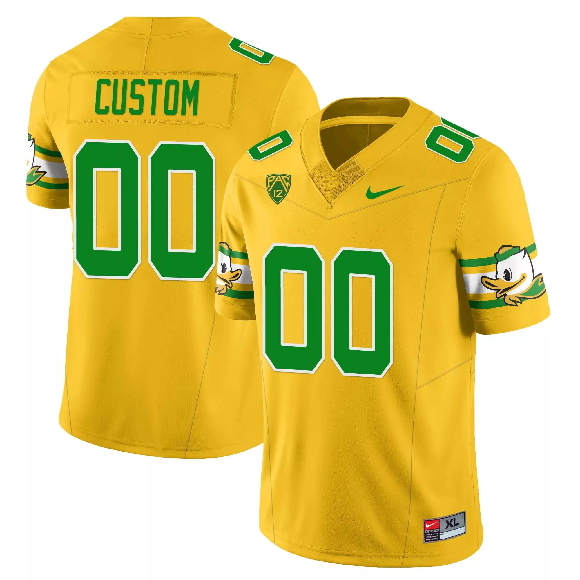 custom oregon ducks 00 yellow all stitched vapor jersey 2023 men s edition