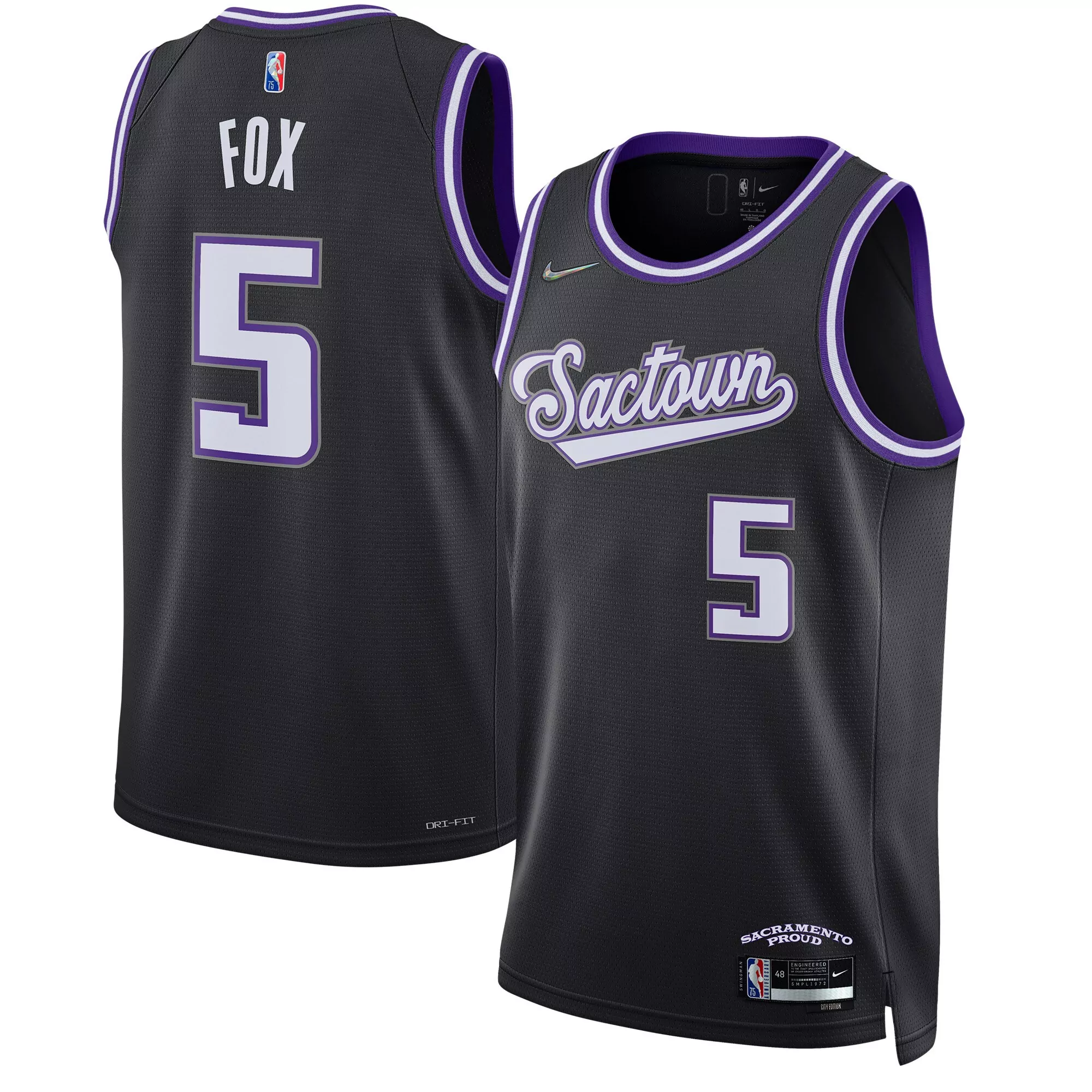 davion mitchell sacramento kings nike unisex 2022 23 swingman jersey city edition anthracite