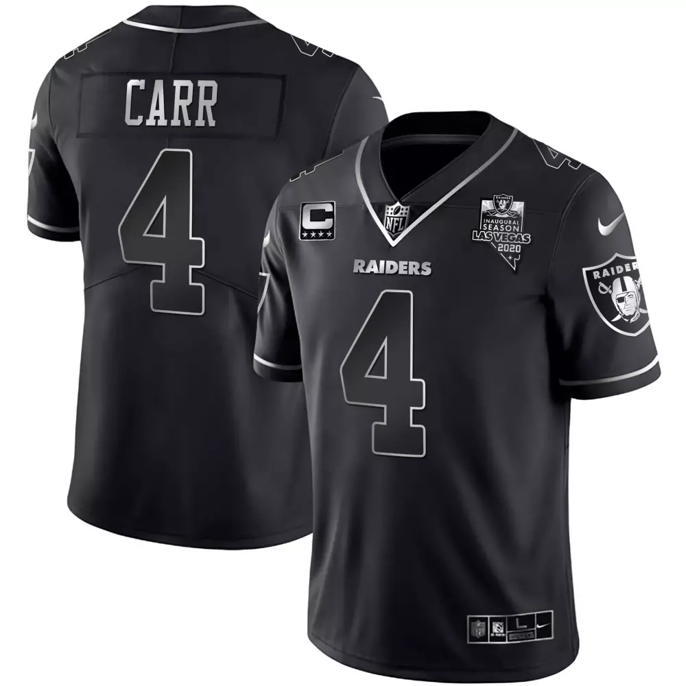 Derek Carr 4 Las Vegas Raiders 2020 Men's All Stitched Vapor Jersey | Black Inaugural Season | Fan Gear | For Men, Women & Youth