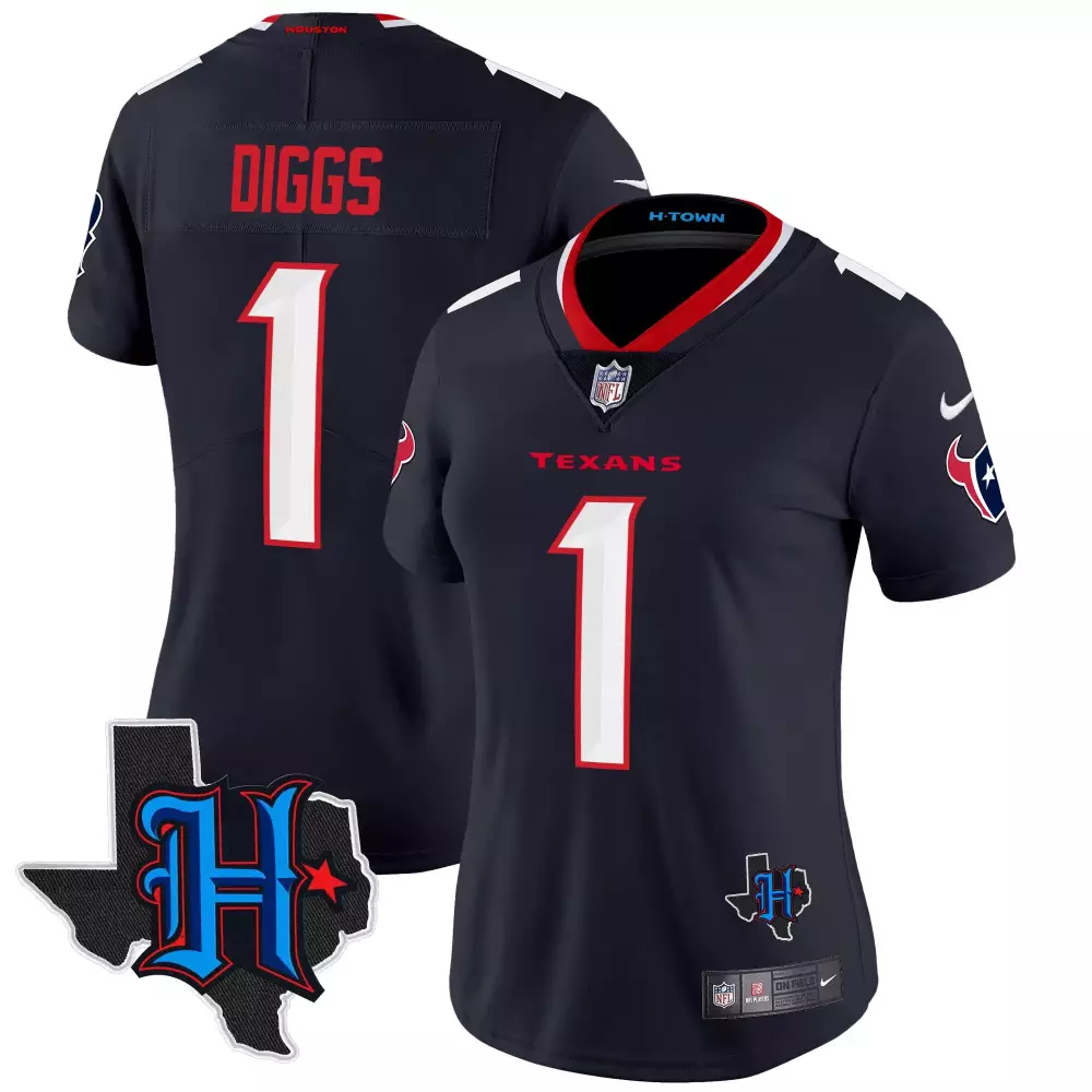 diggs 1 houston texans 2023 men s black all stitched vapor jersey
