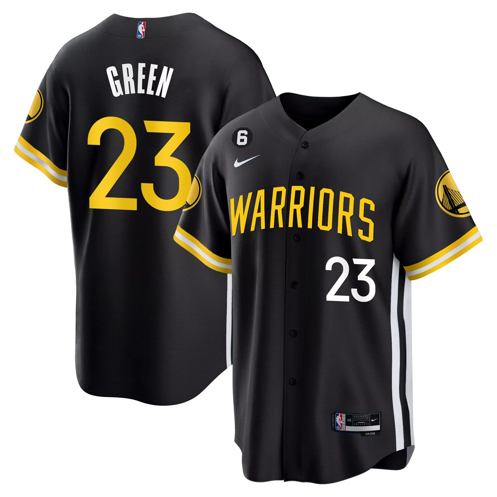 draymond green 23 golden state warriors 2023 men s all stitched vapor jersey black edition 1