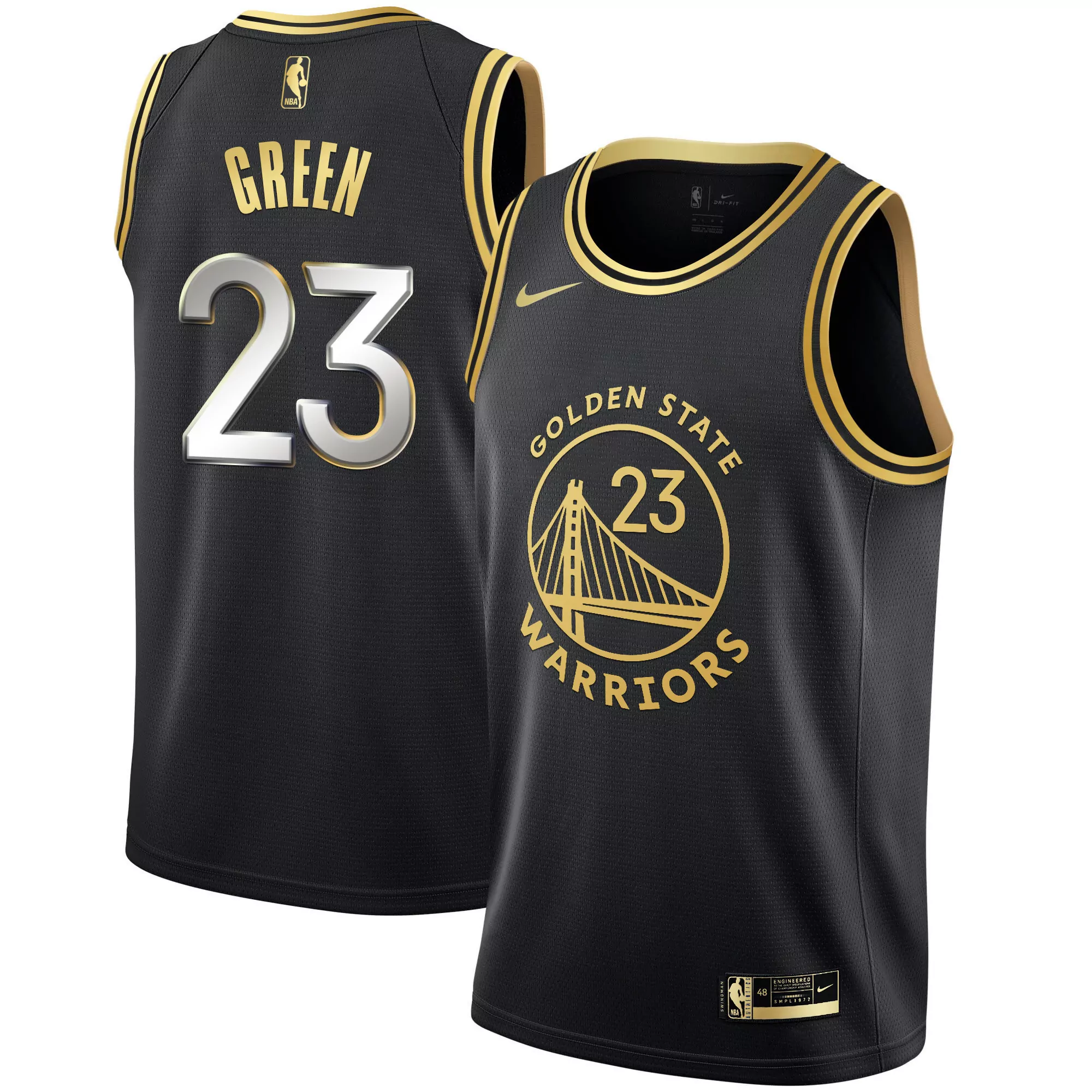 draymond green 23 golden state warriors 2023 men s all stitched vapor jersey black edition 1