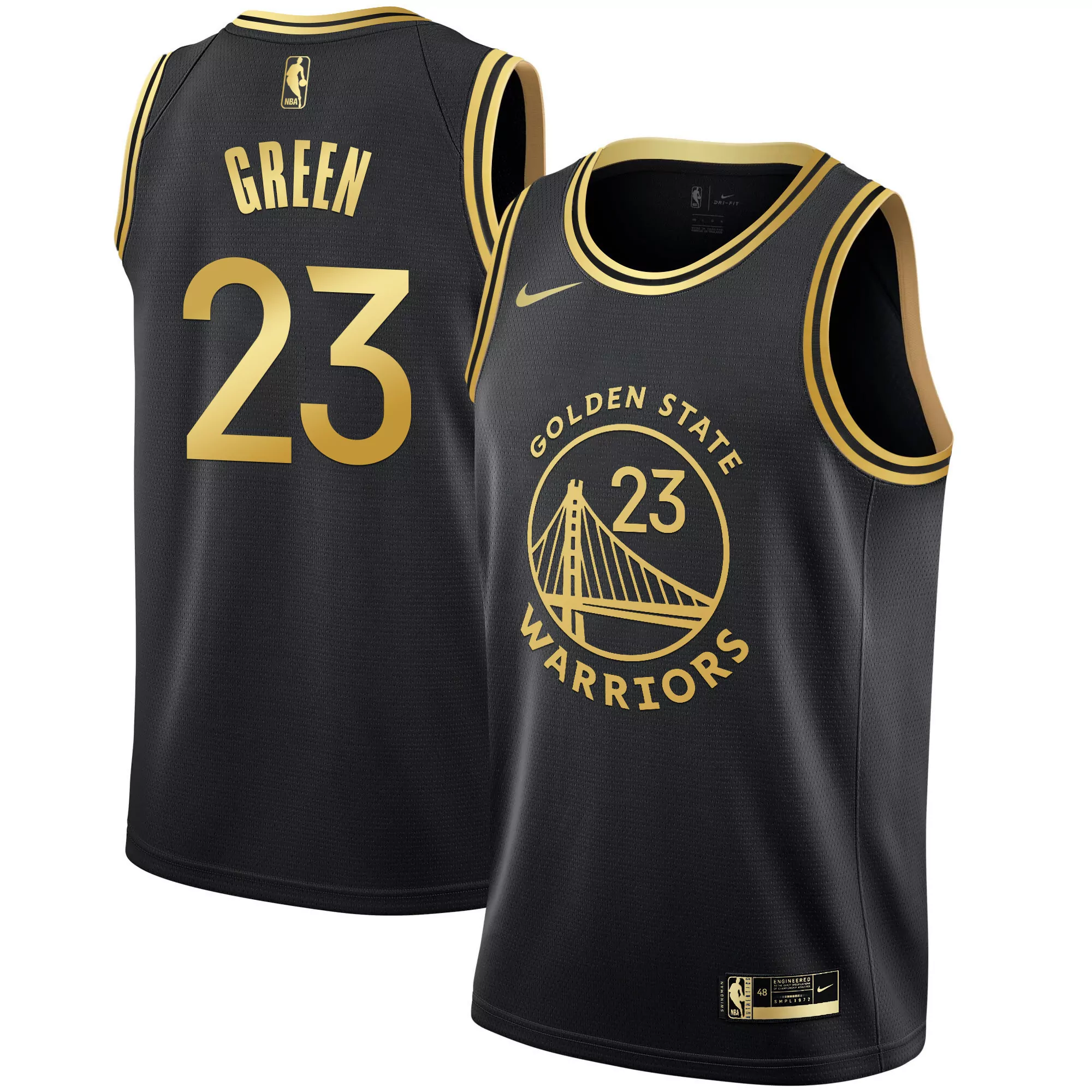 draymond green 23 golden state warriors 2023 men s all stitched vapor jersey black edition 1