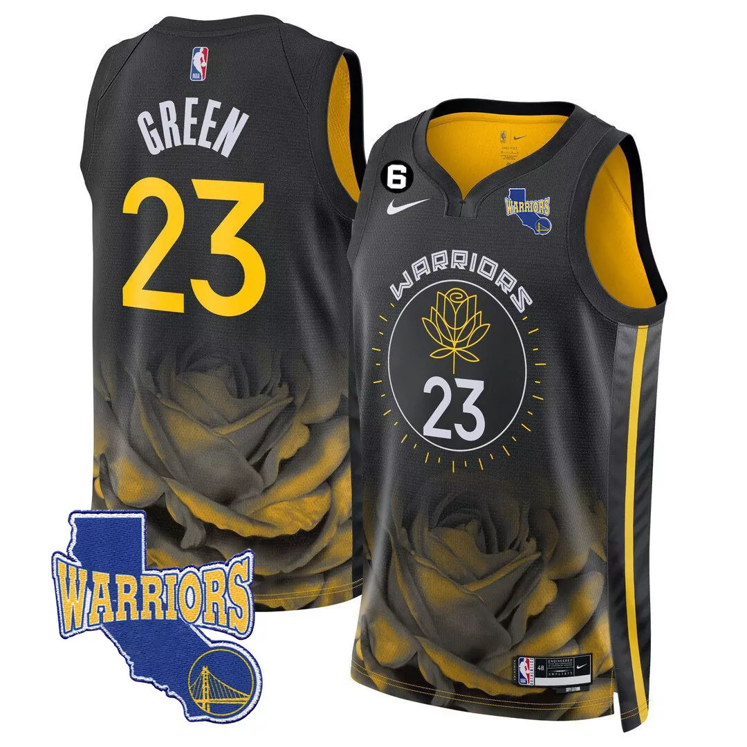 draymond green 23 golden state warriors 2023 men s all stitched vapor jersey black yellow