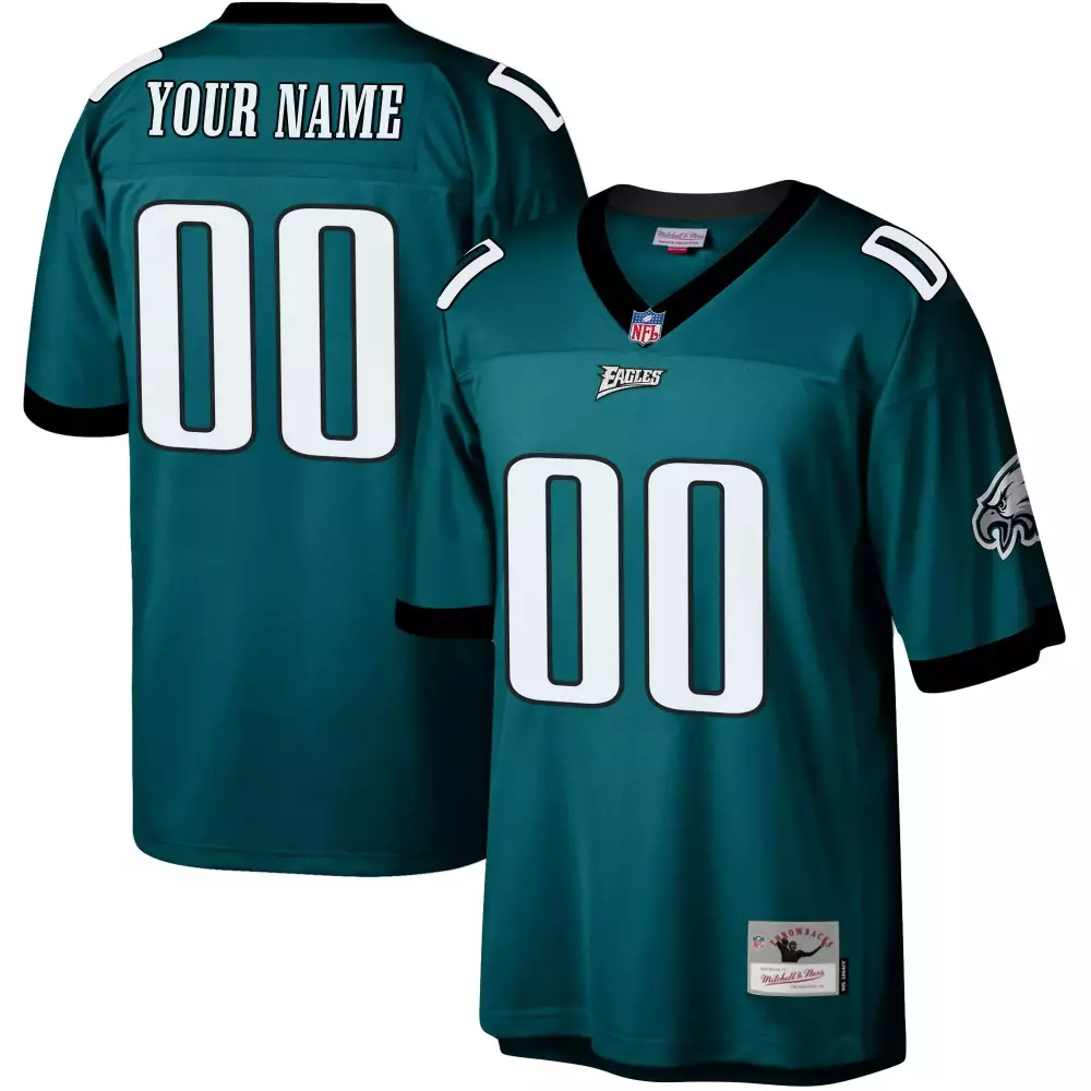 eagles custom 00 2023 men s teal all stitched vapor jersey nfl throwback edition
