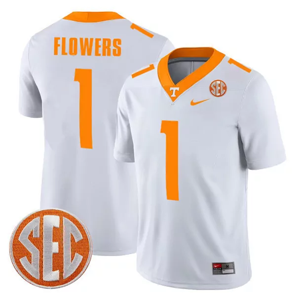 flowers 1 tennessee volunteers 2023 men s all stitched vapor jersey black sec edition