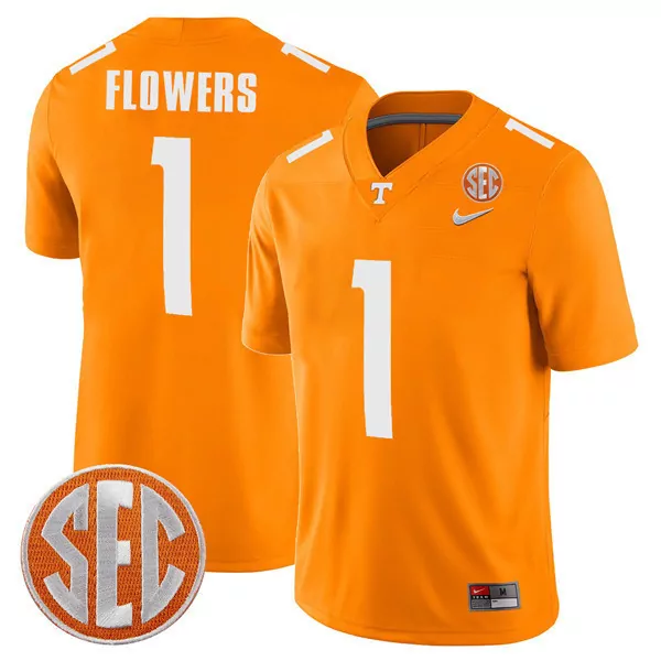 flowers 1 tennessee volunteers 2023 men s all stitched vapor jersey black sec edition