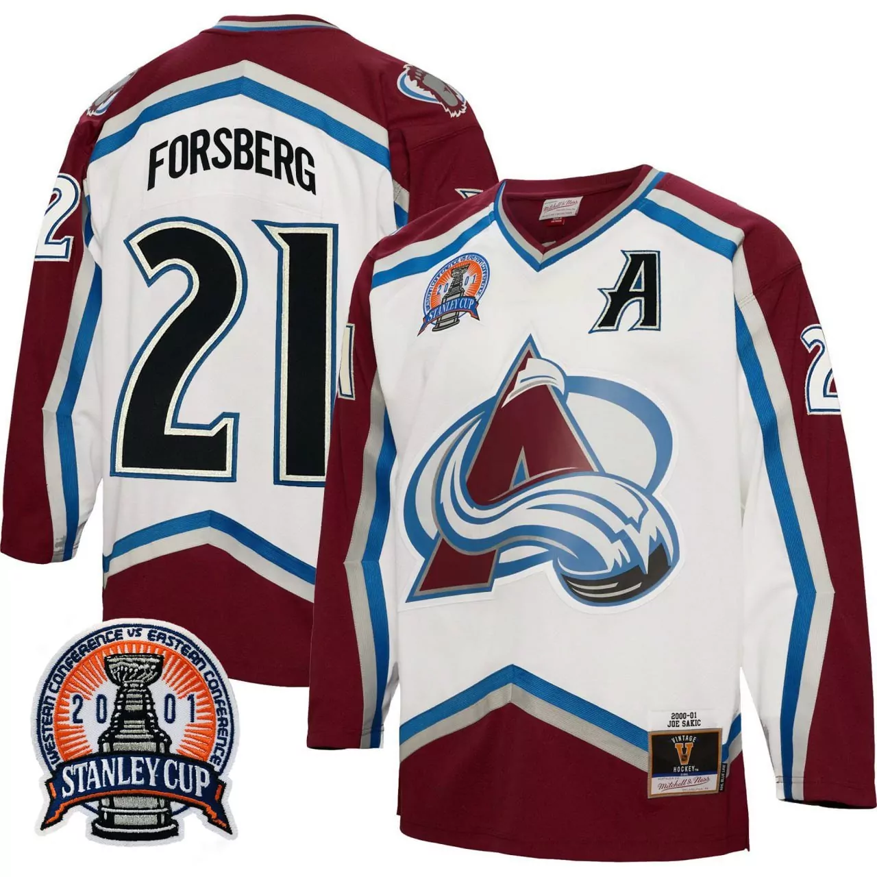 forsberg 21 colorado avalanche 2001 men s all stitched vapor jersey stanley cup edition