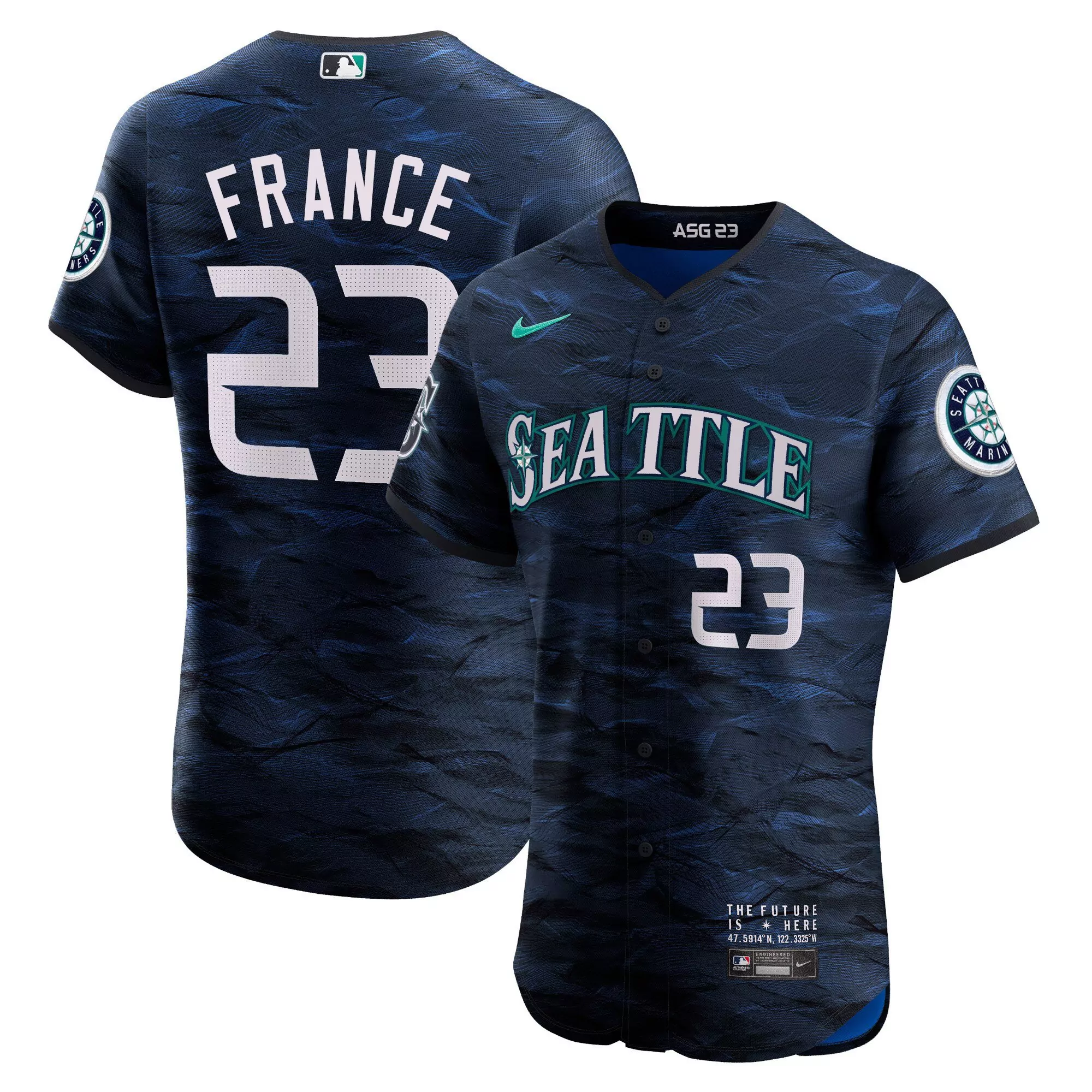 france 23 seattle mariners 2023 men s asg 23 all stitched vapor jersey