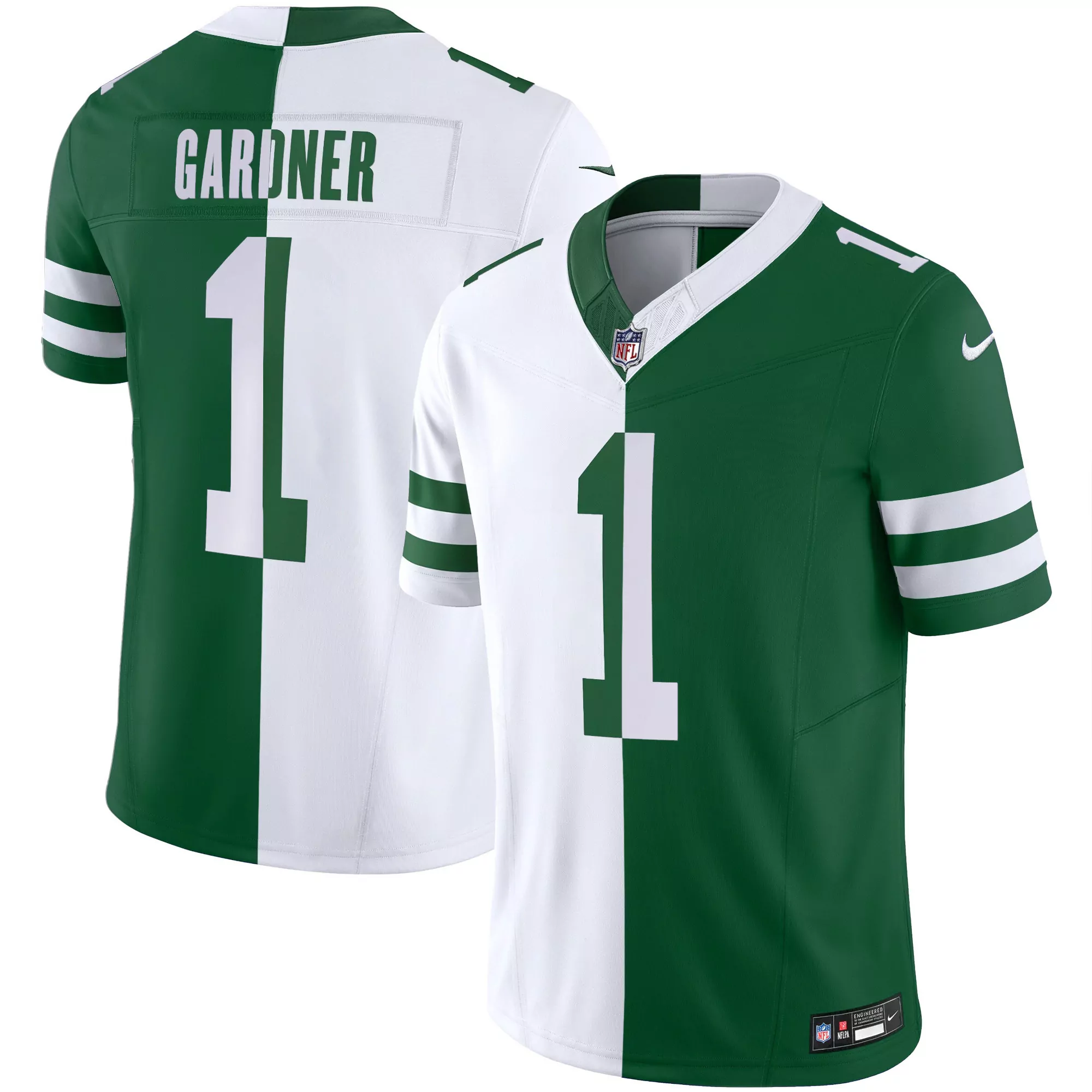 gardner 1 new york jets 2023 men s all stitched vapor jersey green white