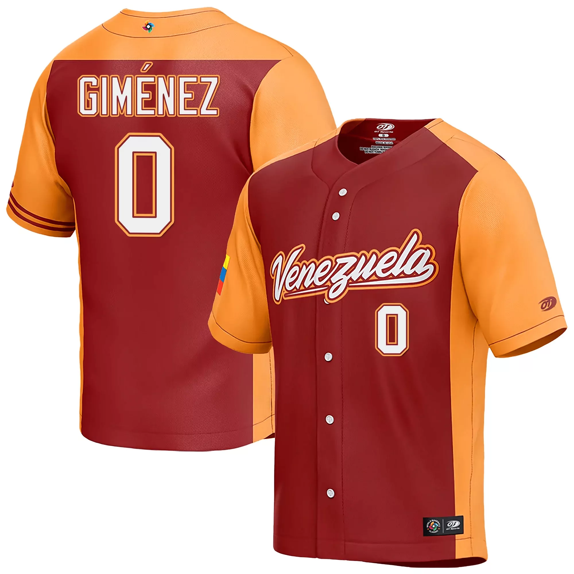 arraez 2 venezuela 2023 men s all stitched vapor jersey maroon orange