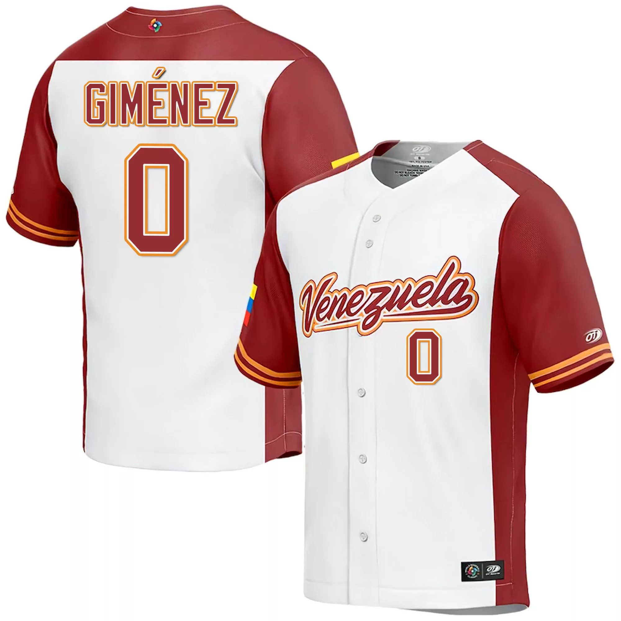 arraez 2 venezuela 2023 men s all stitched vapor jersey maroon orange