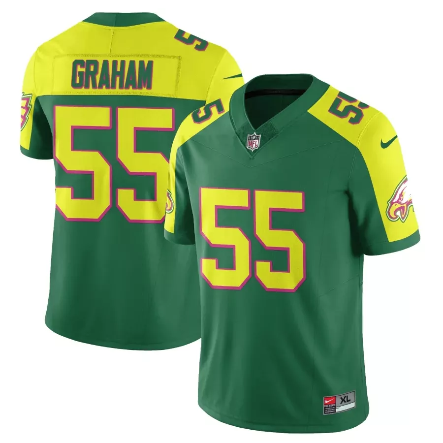 Graham 55 Seattle Seahawks 2023 Vapor Jersey | Green Yellow | All Stitched | Game Day Outfit for Men, Women & Youth