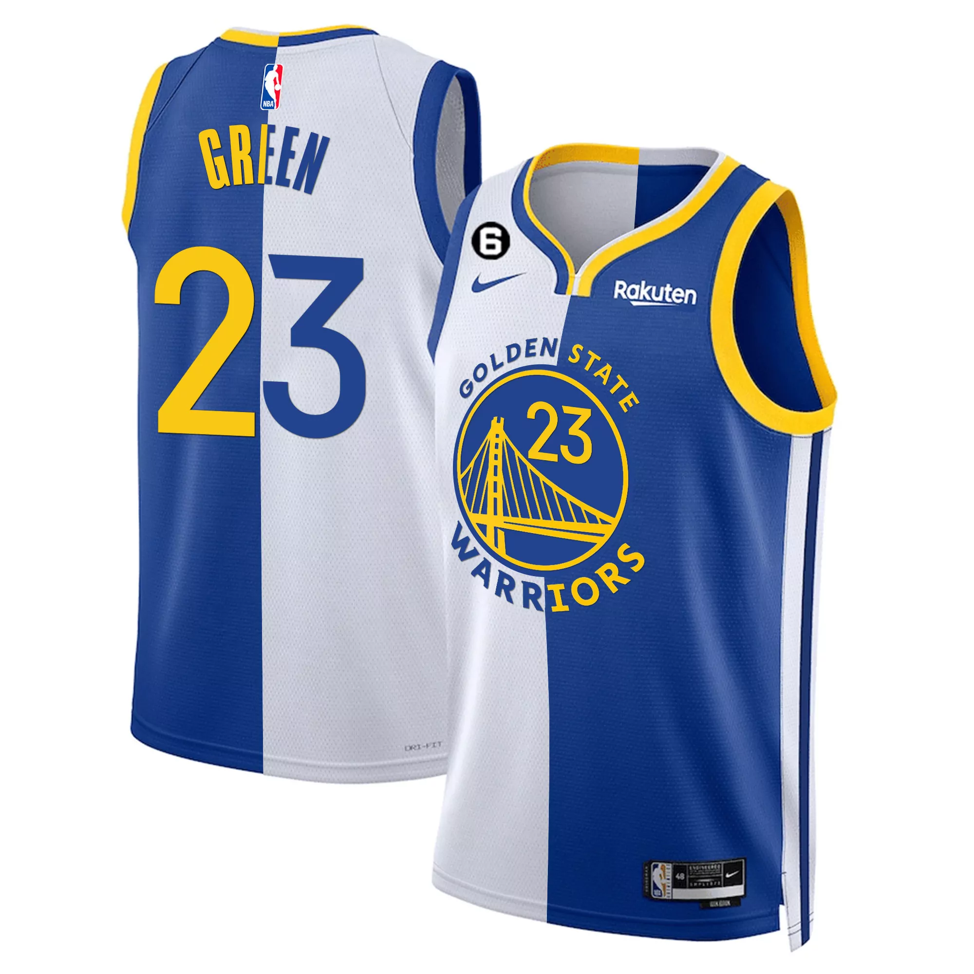 green 23 golden state warriors 2023 men s all stitched vapor jersey blue edition with patch