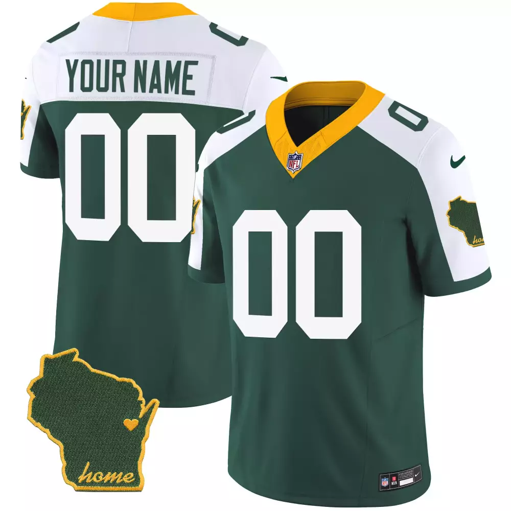Green Bay Packers All Stitched Vapor Jersey | Customizable for Men, Women & Youth | Home Edition