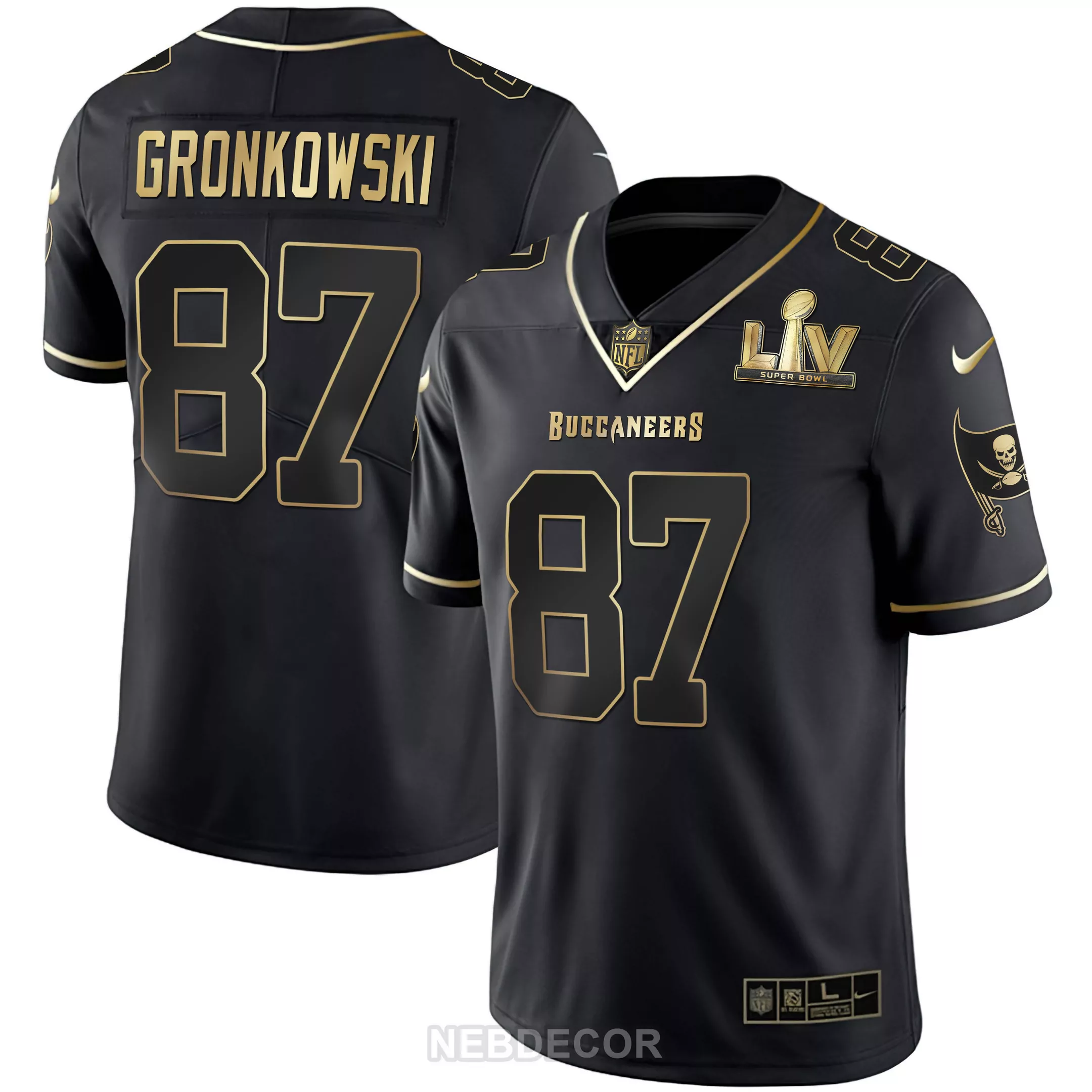 gronkowski 87 tampa bay buccaneers 2020 men s all stitched vapor jersey black super bowl edition