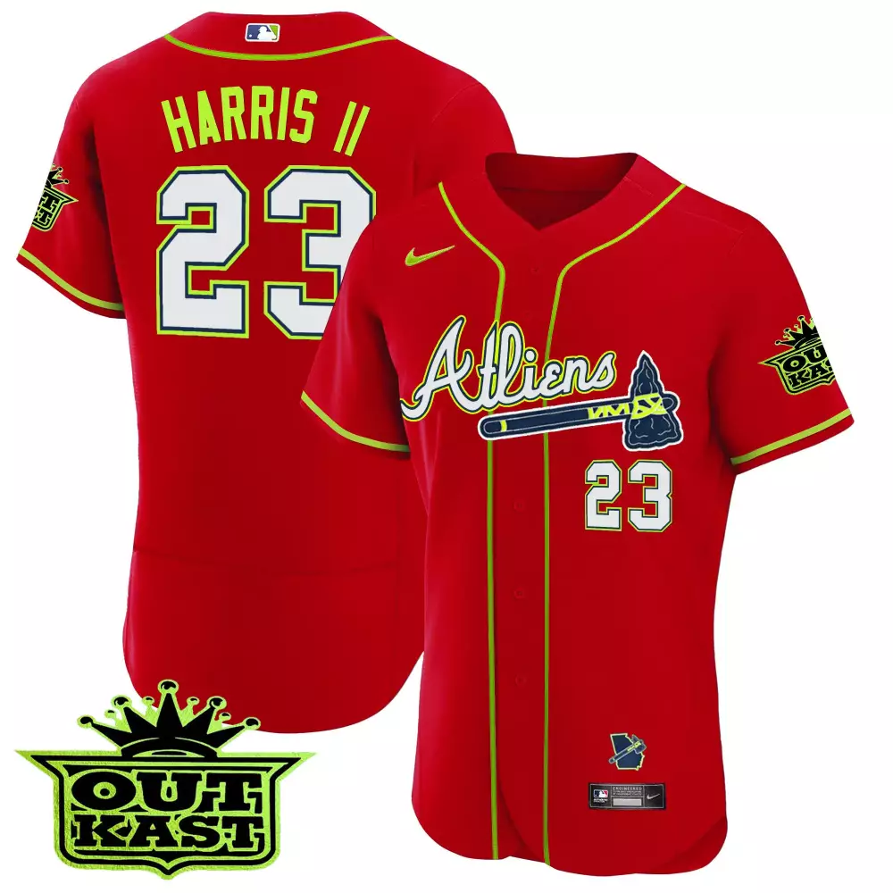 Harris II Atlanta 2023 Stitched Vapor Jersey | Outkast Edition in Red & White | Limited Edition Fan Gear | For Men, Women & Youth