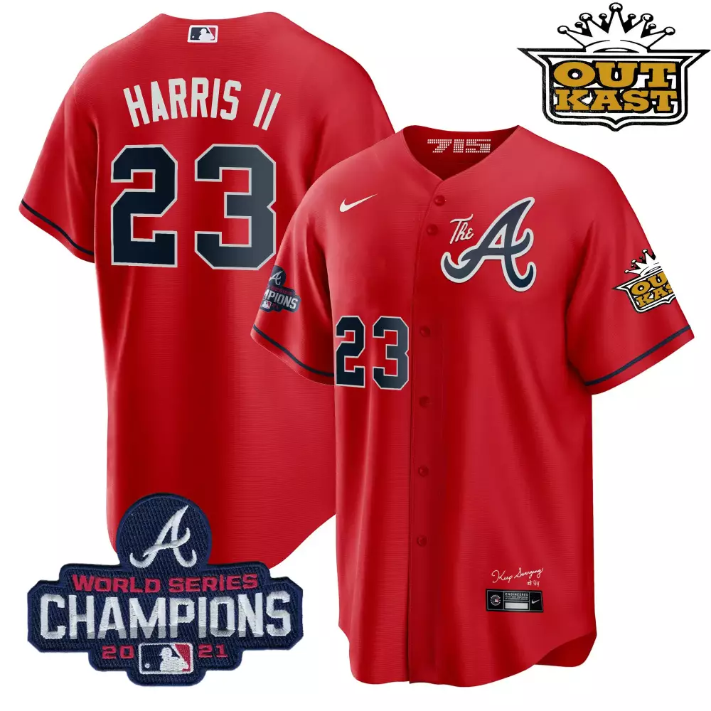 Harris II 23 Atlanta Braves 2021 Vapor Jersey | All Stitched White Champions Edition | For Men, Women & Youth