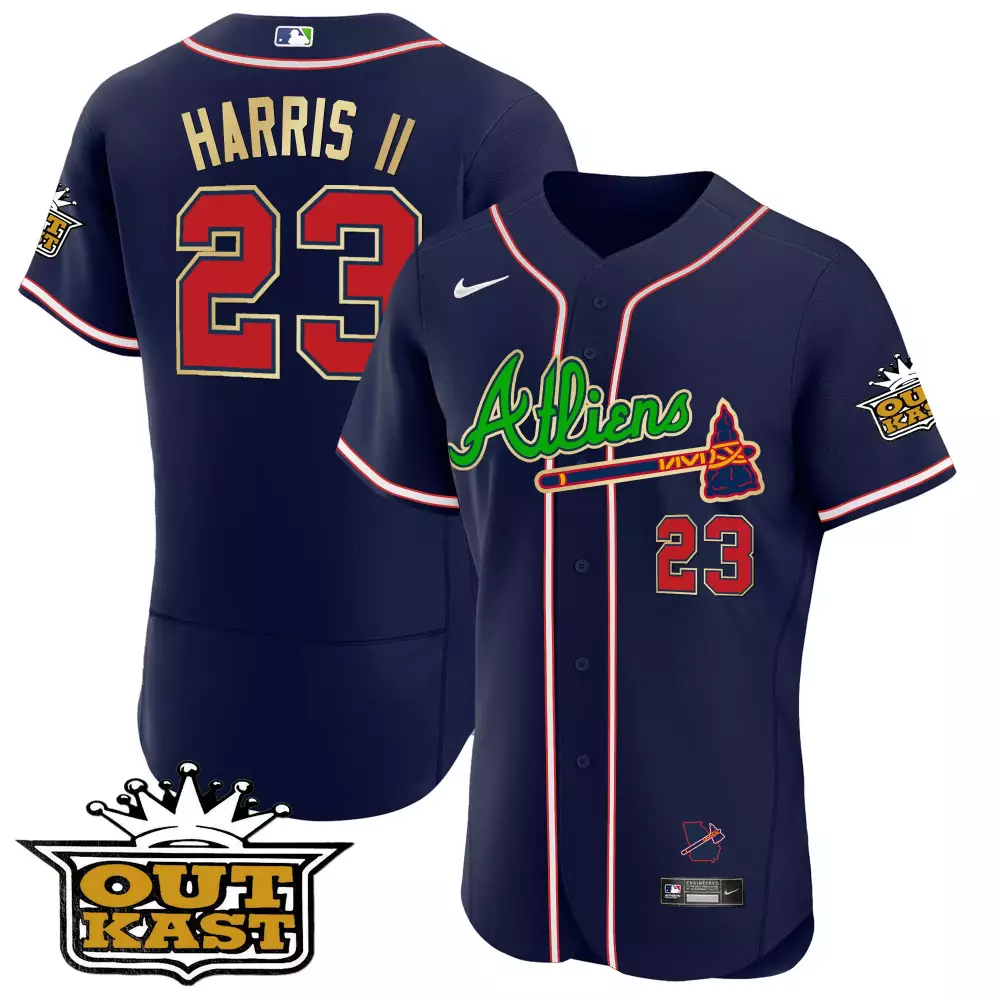 harris ii 23 atlanta braves 2023 men s all stitched vapor jersey navy orange big peach patch