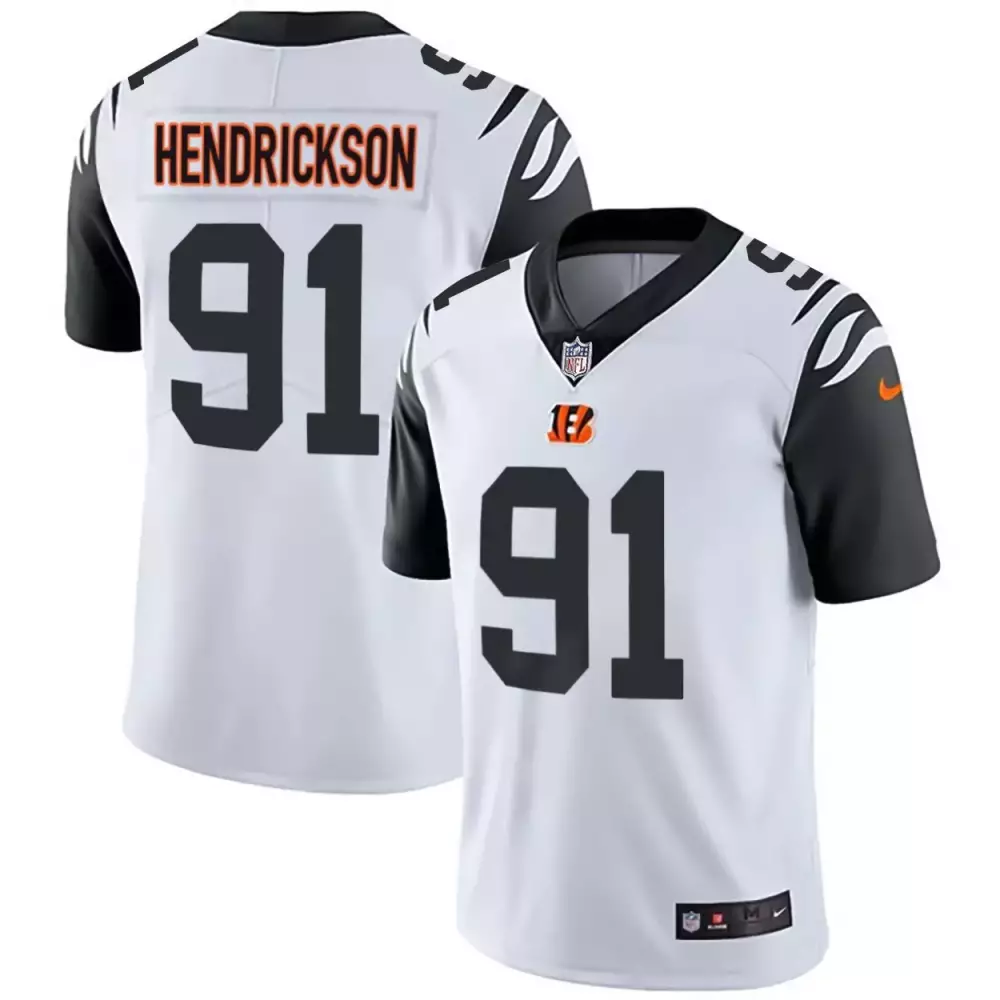 Hendrickson 91 Cincinnati Bengals 2023 Stitched Vapor Jersey | White & Black | Replica Fan Gear for Men, Women & Youth