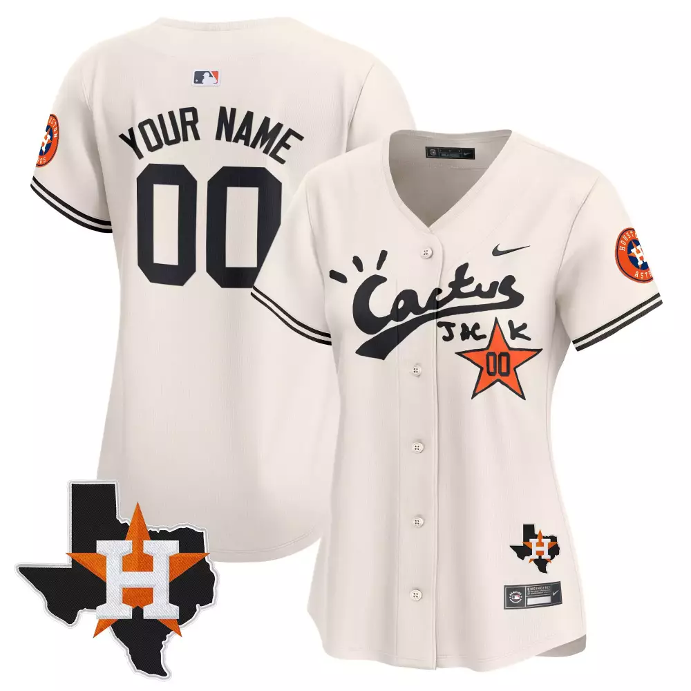 Astros Women's 2023 Cactus Jack 00 Stitched Vapor Jersey | Fan Gear for Game Day | For Men, Women & Youth