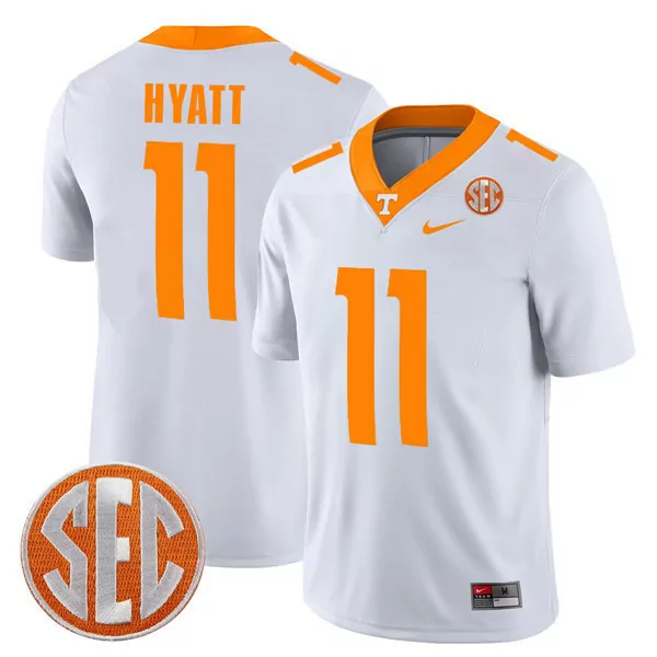 Hooker 5 Women'S Stitched Jersey White Tennessee Volunteers Sec Patch 2023