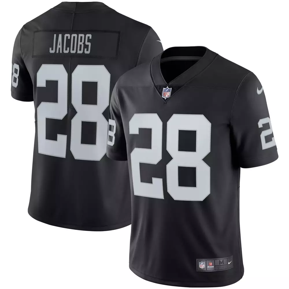 Jacobs 28 Las Vegas Raiders 2022 Men's All Stitched Black Vapor Jersey | For Men, Women & Youth